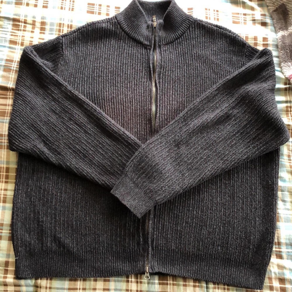 Tasso Elba Mens Full-Zipper Sweater Large (L) 100% Cotton